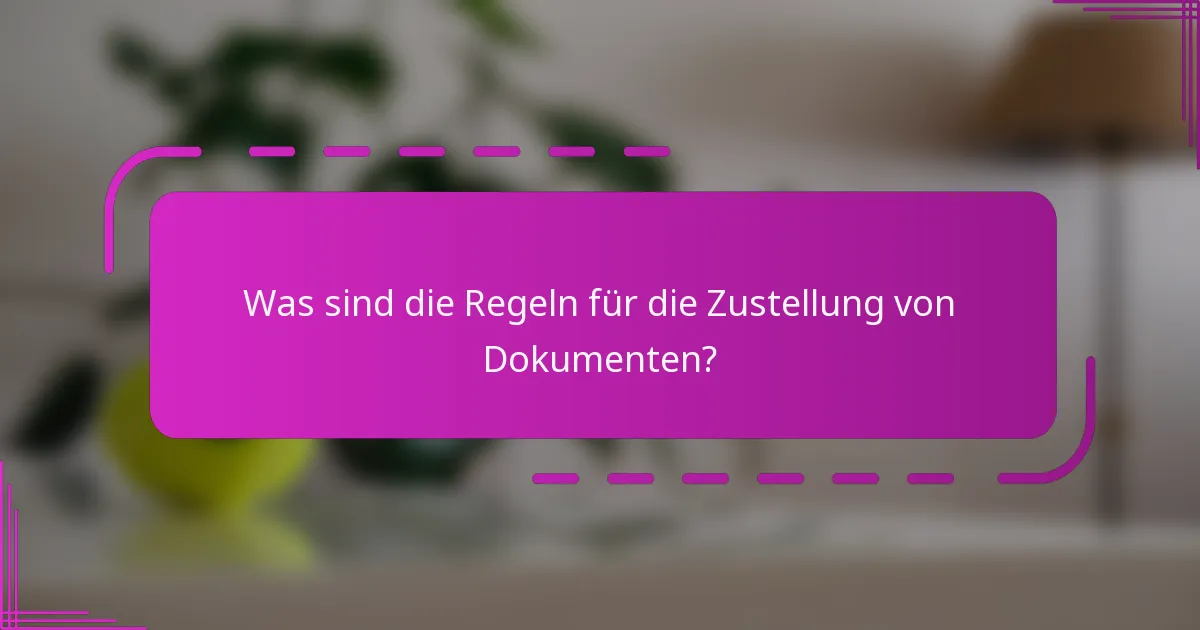 Was sind die Regeln für die Zustellung von Dokumenten?