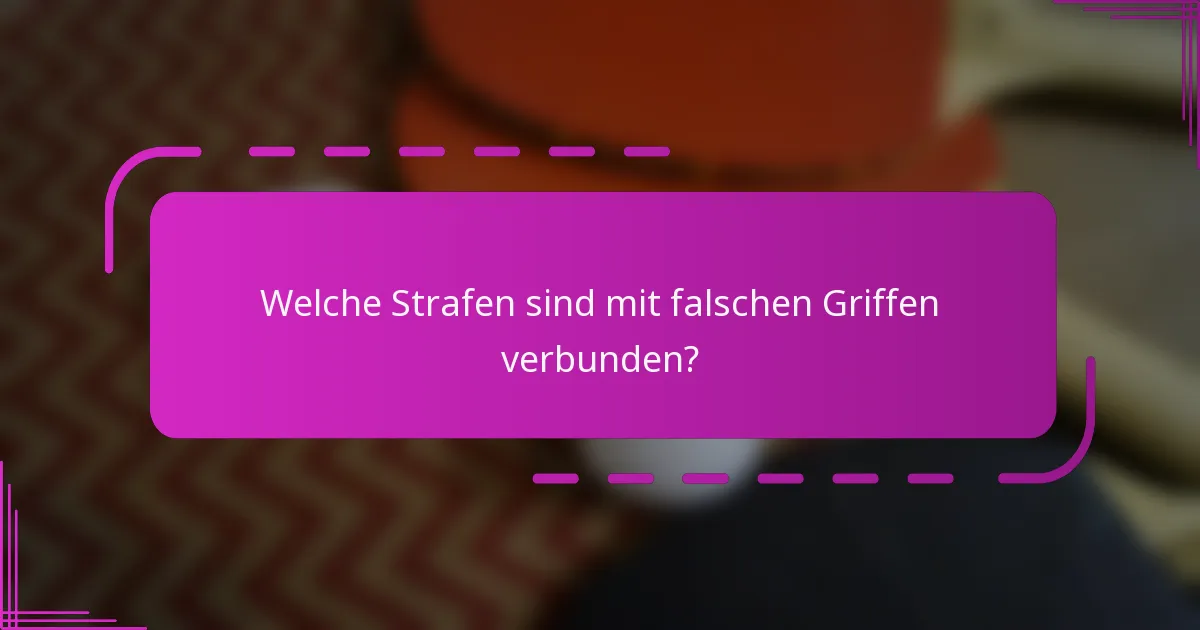 Welche Strafen sind mit falschen Griffen verbunden?